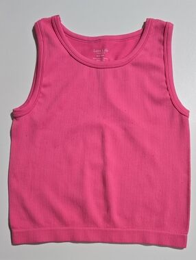 Bright Pink Ribbed Tank Top